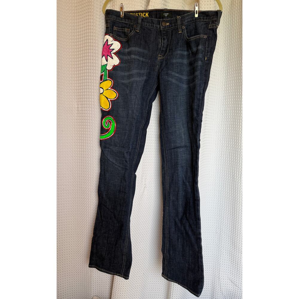 J.Crew Matchstick Custom Painted Floral Jeans 31x32R